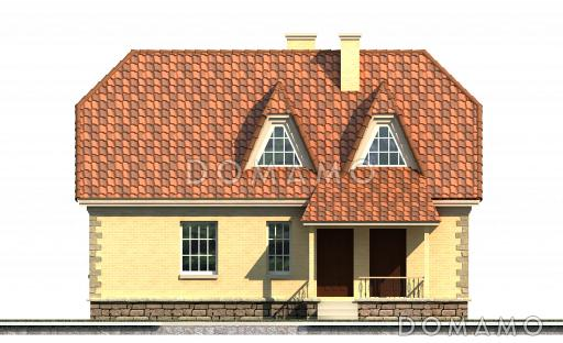 Проект каркасного коттеджа с лоджией в европейском стиле / Фасад 1