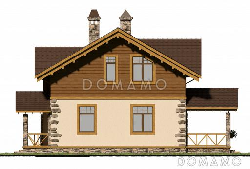 Проект коттеджа из газобетона в стиле шале / Фасад 4