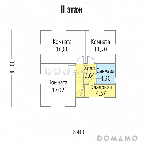 Проект каркасного дома с идеальной планировкой / План мансардного этажа Проект каркасного дома с идеальной планировкой / План мансардного этажа