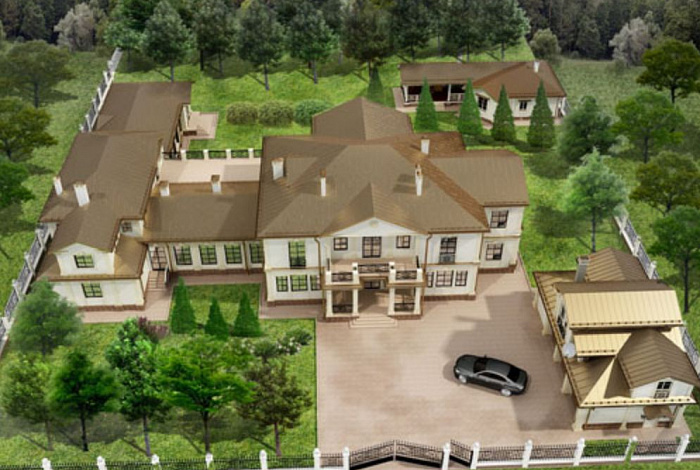 Проект элитного особняка из кирпича с бассейном и сауной на первом этаже