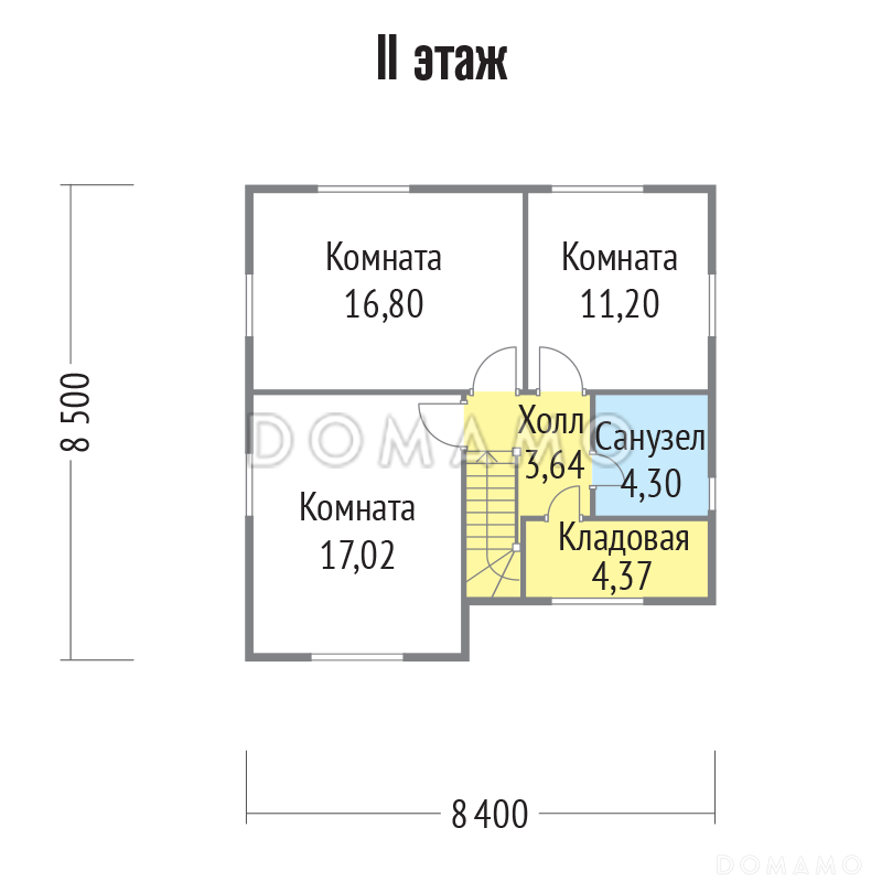 Проект каркасного дома с идеальной планировкой / План мансардного этажа