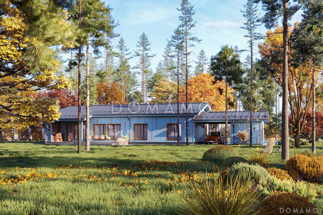 Проект кирпичного дома с 3 спальнями, крытой и открытой террасами, навесом для автомобиля / 6