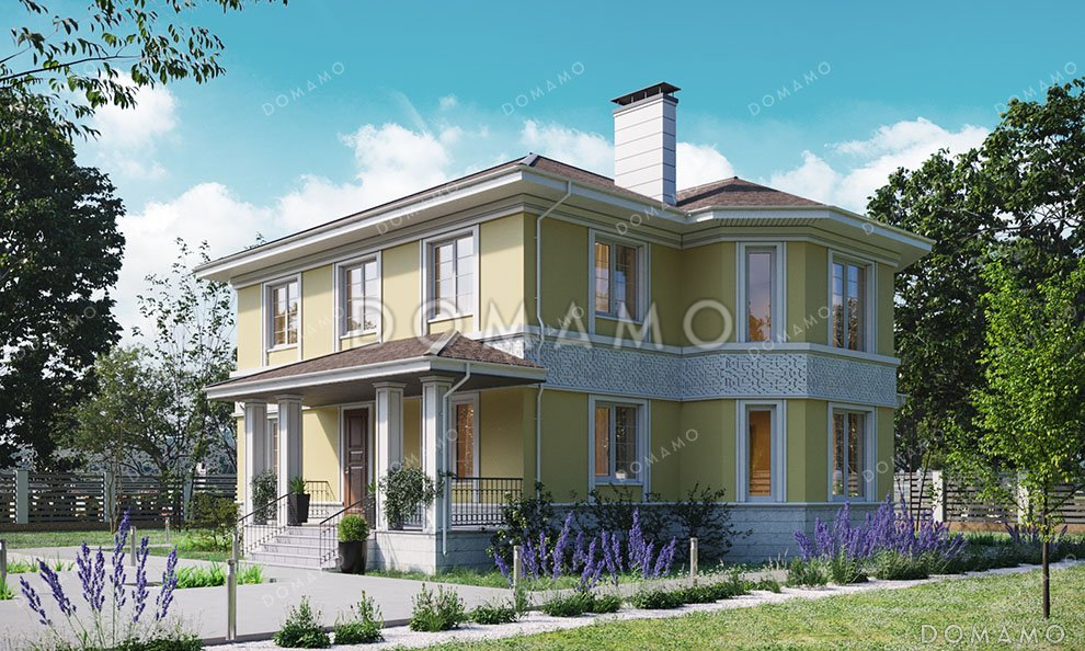 Проект двухэтажного дома с застекленной верандой / 2