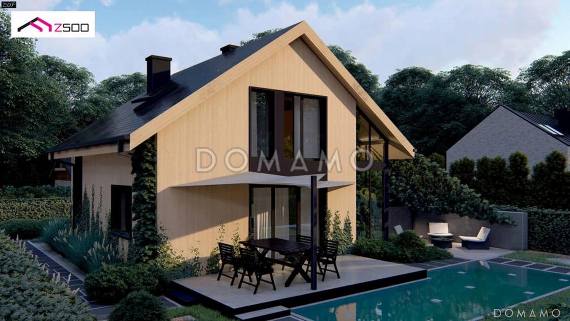 Проект мансардного дома с панорамными окнами / 2