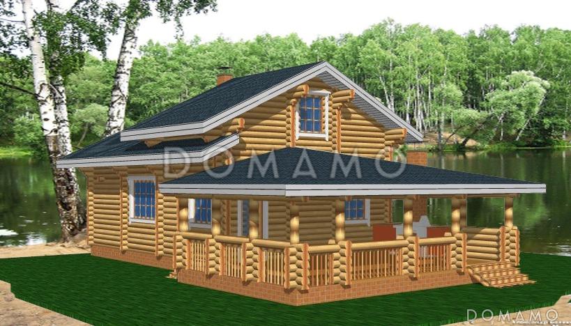 Проект коттеджа с большой верандой / 1