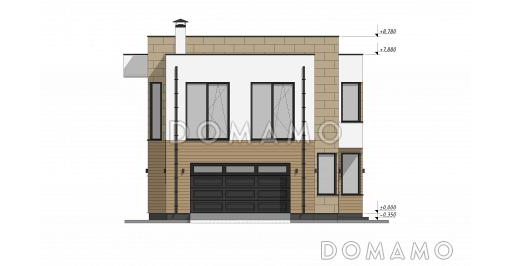 Проект коттеджа в стиле хайтек с гаражом на две машины S-269 / Фасад 4