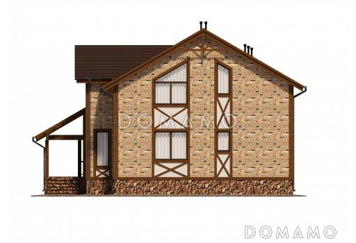 Проект просторного коттеджа в стиле шале из СИП / Фасад 1