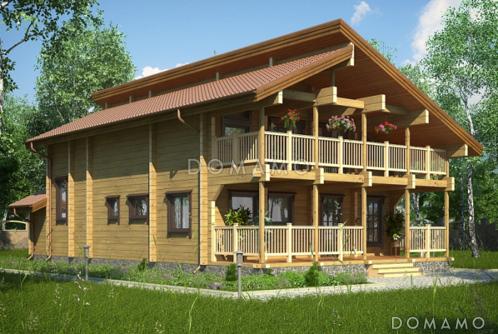 Проект деревянного дома с каминной