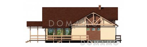 Проект большого усадебного дома с парадной гостиной, тремя спальнями и приватной зоной хозяев / Фасад 4