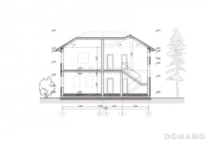Проект двухэтажного дома с террасой, большой кухней-гостиной, кладовой Проект двухэтажного дома с террасой, большой кухней-гостиной, кладовой