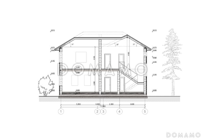 Проект двухэтажного дома с террасой, большой кухней-гостиной, кладовой / 3