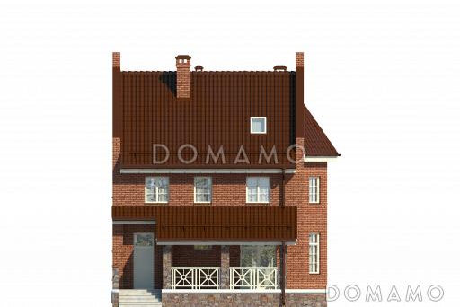 Частный дом с эркером, крытой террасой, балконом, большой кладовой на мансарде / Фасад 4