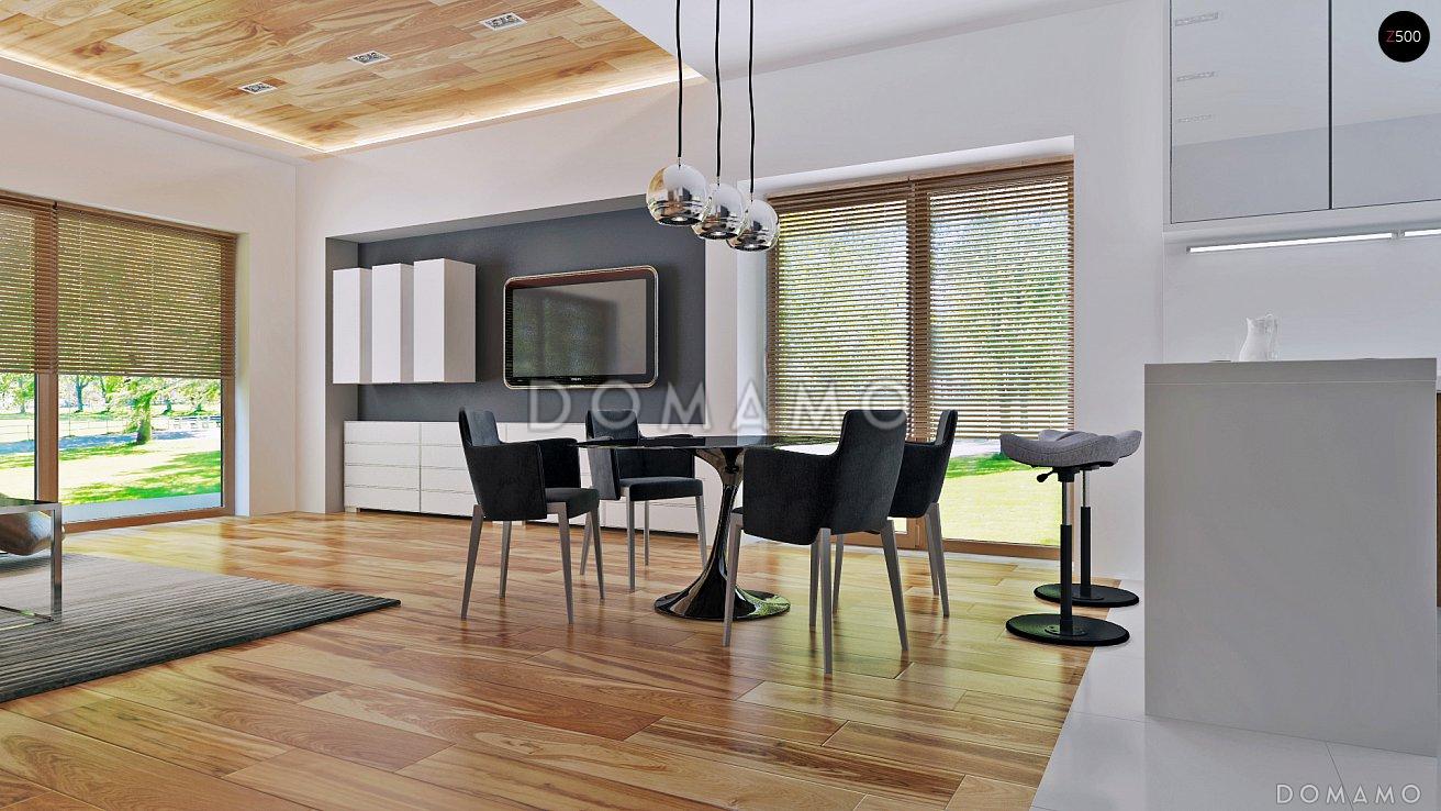 Проект небольшого современного одноэтажного дома из газобетона с двумя спальнями и красивой террасой / 8