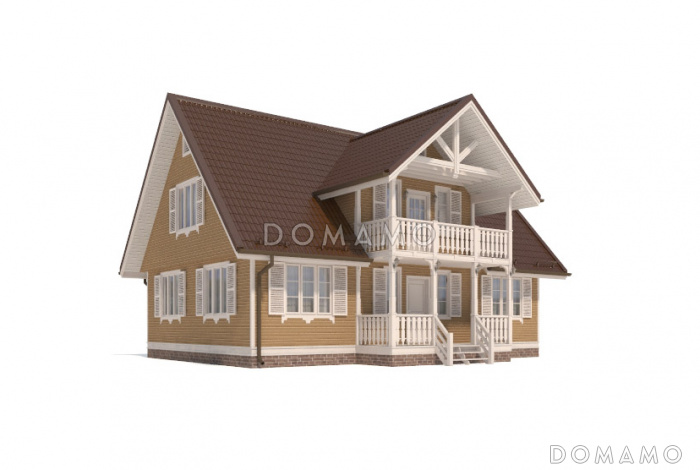 Проект каркасного дома с гардеробной комнатой