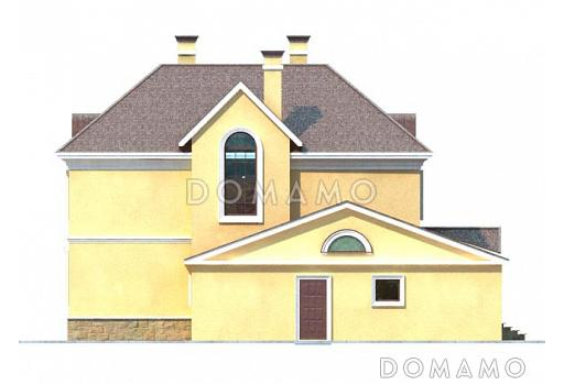 Проект дома из газобетона с гаражом на одну машину / Фасад 2