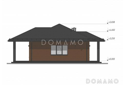 Проект одноэтажного дома c облицовкой кирпичом S-106 / Фасад 4