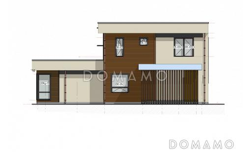 Проект современного кирпичного дома / Фасад 2