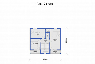 Дом с объединенной кухней-гостиной и большой террасой / План мансардного этажа Дом с объединенной кухней-гостиной и большой террасой / План мансардного этажа