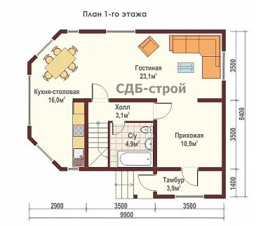 ДБР19 / План 1 этажа
