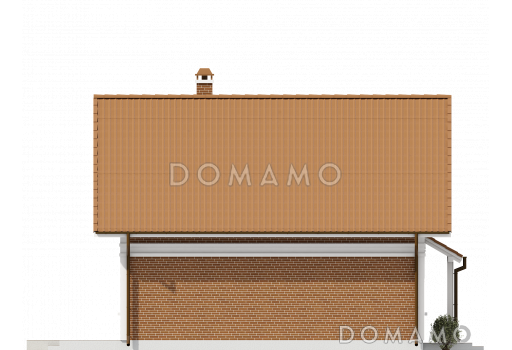 Проект одноэтажного мансардного дома из кирпича с тремя спальнями и кабинетом / Фасад 4