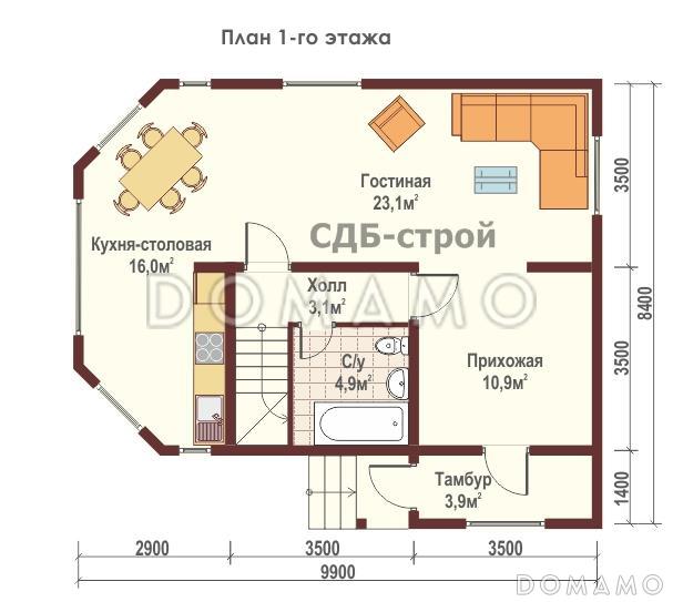 ДБР19 / План 1 этажа