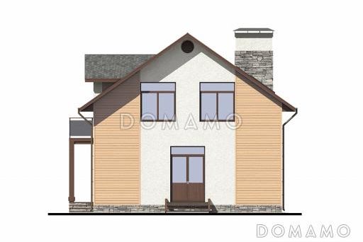 Проект дома из газобетона 9х9 / Фасад 3