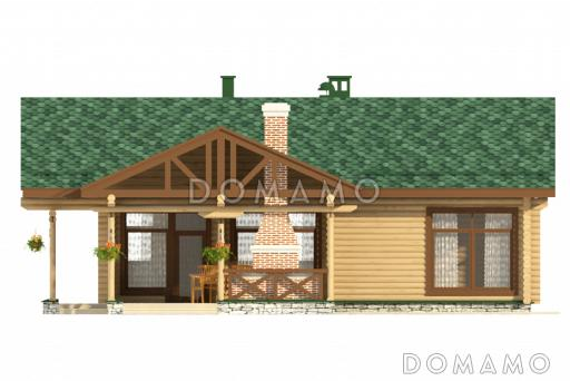 Проект бани с террасой и бассейном / Фасад 3