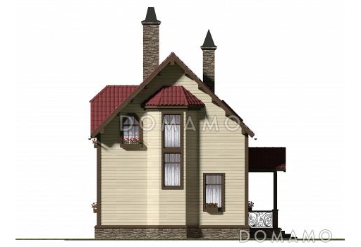 Проект экономичного дома из бруса / Фасад 8