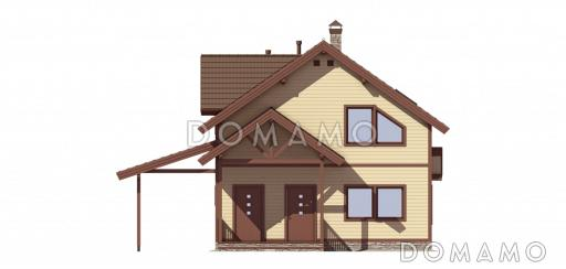 Проект дома в скандинавском стиле с просторной кухней / Фасад сзади