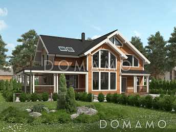 Проект каркасного дома с мансардными окнами и вторым светом