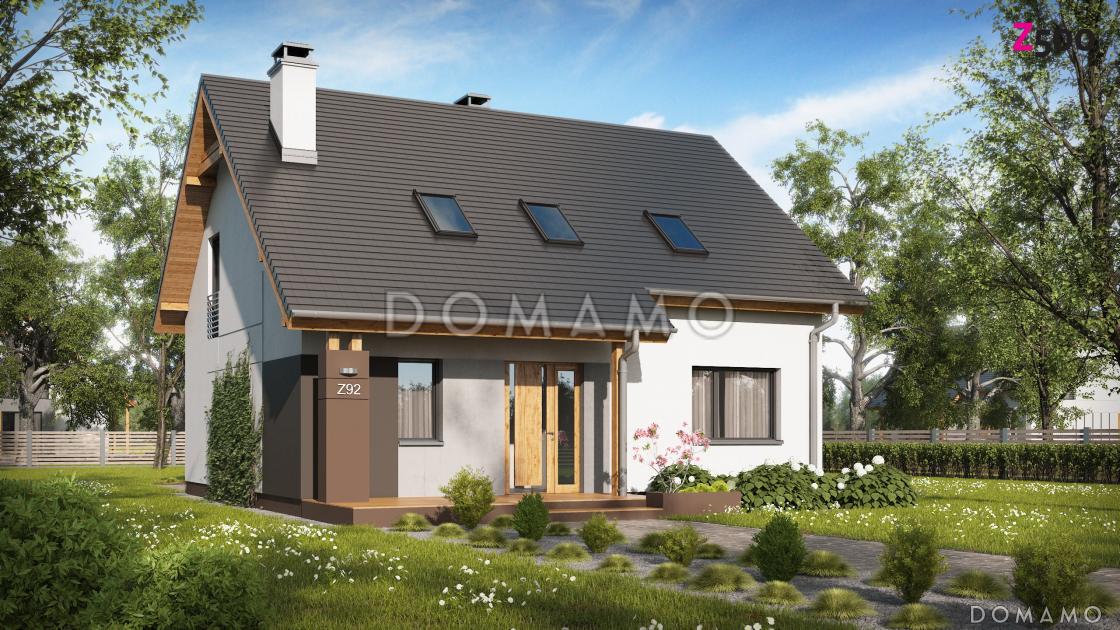 Проект классического мансардного дома из газобетона с кабинетом и большим техническим помещением / 1