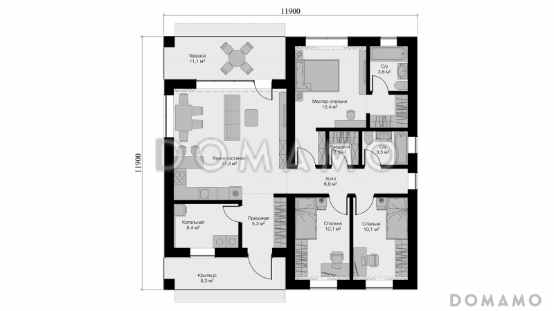 KVADRA S / План 1 этажа