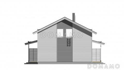 Проект каркасного дома с тремя спальнями на мансардном этаже / Фасад 4