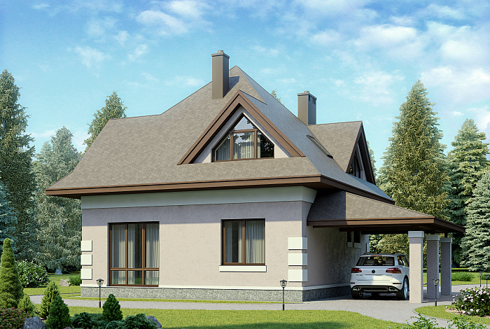 Проект дома из газобетона с мансардой