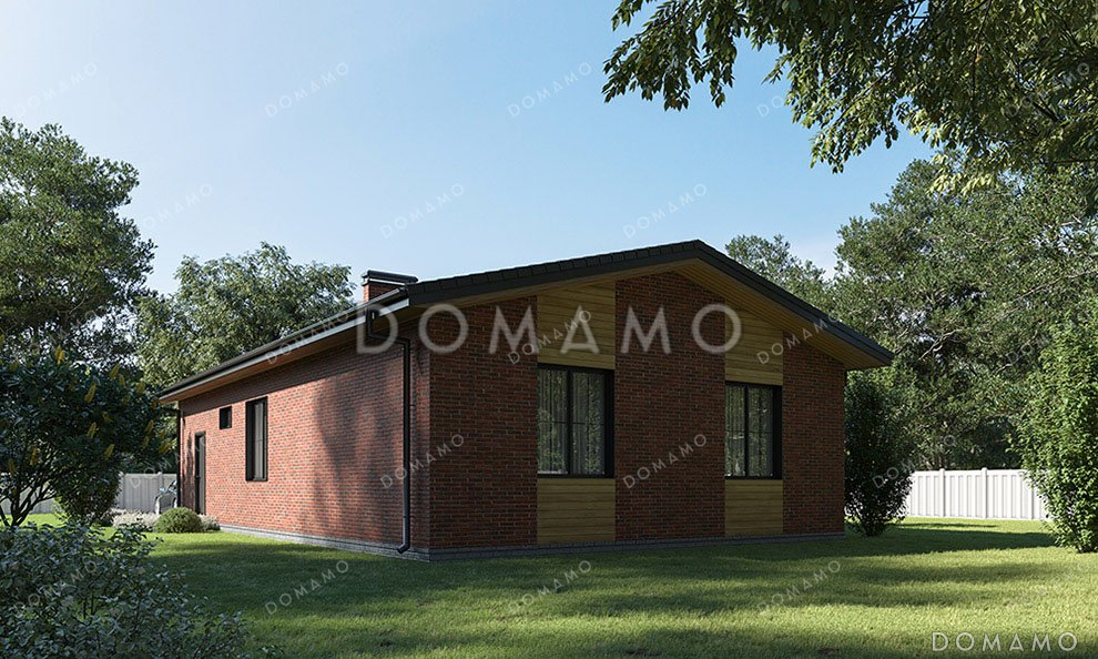 Проект одноэтажного дома с двумя спальнями и террасой / 2