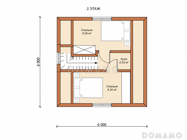 Каркасный дом "Белл" / План 2 этажа Каркасный дом "Белл" / План 2 этажа