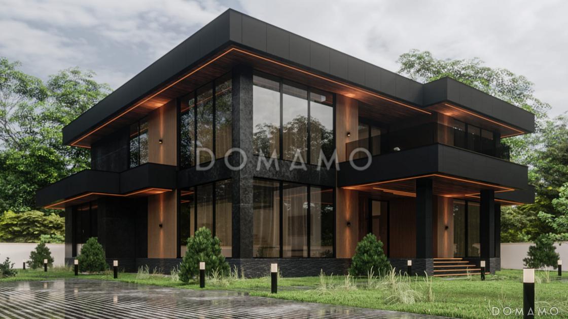 Проект современного двухэтажного дома с балконом, вторым светом и мастер-спальней / 2