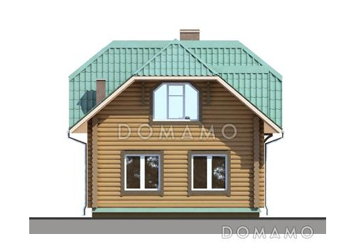 Проект деревянного дома с мини-кухней / Фасад 1