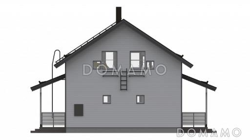 Проект каркасного дома с тремя спальнями и санузлом на втором этаже / Фасад 2
