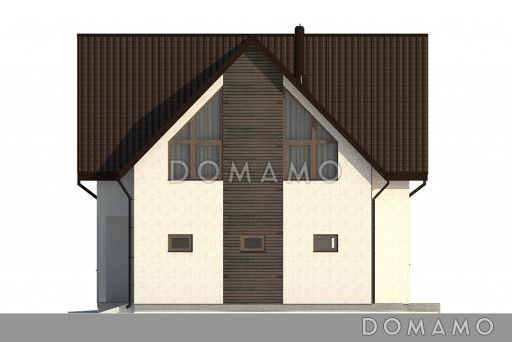 Компактный коттедж с 4 спальнями и гаражом на 1 машину / Фасад 3 Компактный коттедж с 4 спальнями и гаражом на 1 машину / Фасад 3