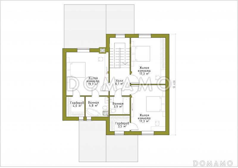 Проект брусового дома с эргономичной планировкой / План мансардного этажа