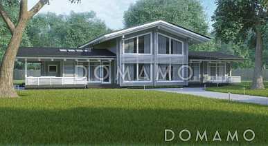 Проект дома из клееного бруса с сауной на первом этаже