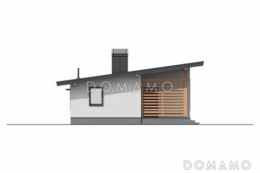 Проект небольшого дома с одной спальней и парной / Фасад 2