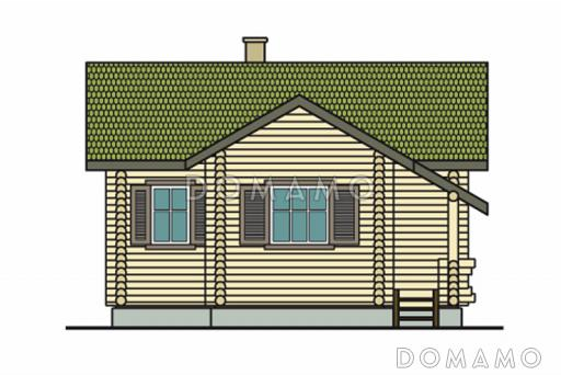 Проект небольшой одноэтажной бани с бассейном / Фасад 2