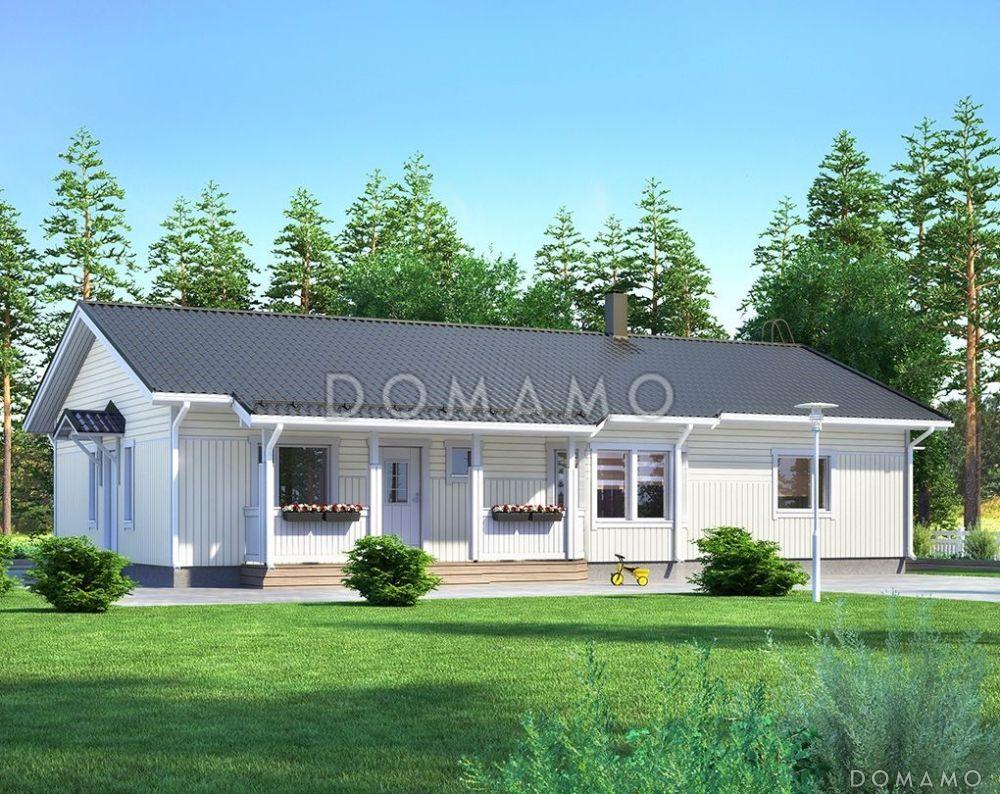 Проект каркасного дома с просторной кухней / 1