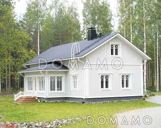 Проект каркасной сауны с эркером в гостиной