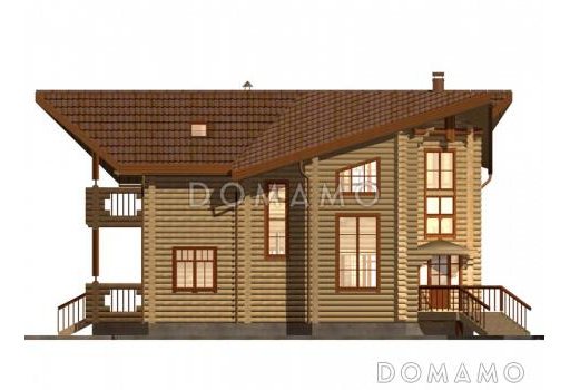 Проект двухэтажного дома с балконом, со вторым светом  / Фасад 4