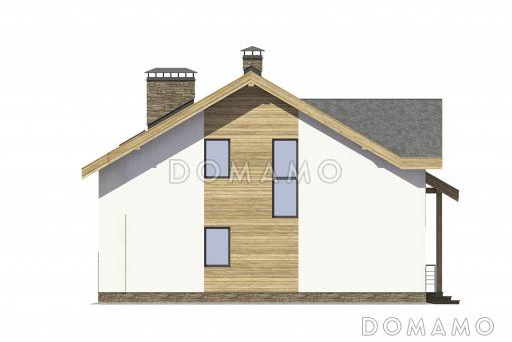 Проект загородного дома из керамических блоков для круглогодичного проживания / Фасад задний