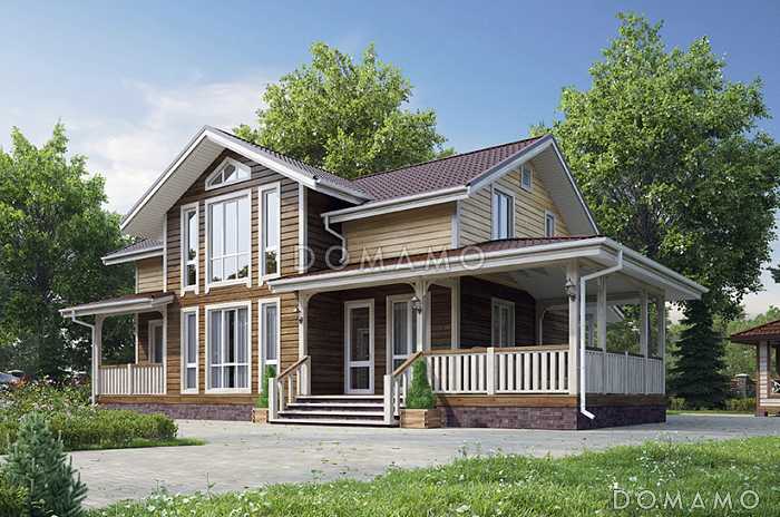 Проект каркасного дома со вторым светом с тремя спальнями Проект каркасного дома со вторым светом с тремя спальнями