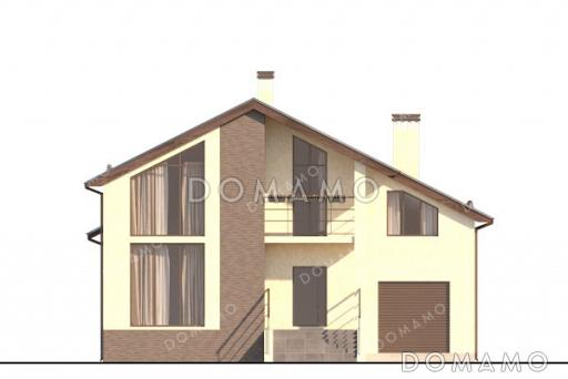 Проект дома с зоной отдыха и спортзалом в подвале, 3 спальнями и вместительной кладовой / Фасад 3